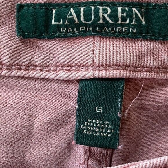 Vintage Lauren Ralph Lauren cropped raw edge hem Barbiecore ankle jeans 6 pink - Picture 3 of 14